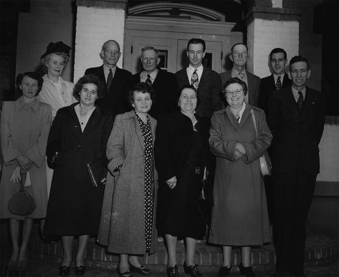 Members of the 1950 jury that tried Otto Long in Green River, Wyo. Louise Graf, foreman, is second from right, front row.